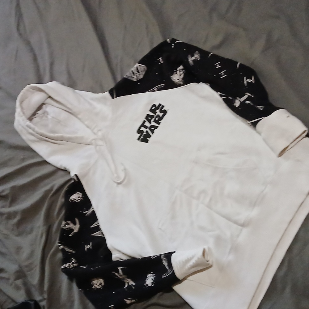 Star Wars White & Blk.Hoodie Sz.S‎